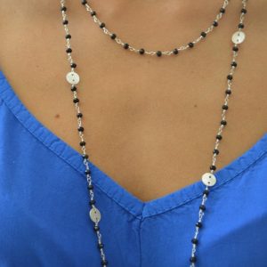 Εικονα fj_necklace_coin_agate_rosary_silver_long_